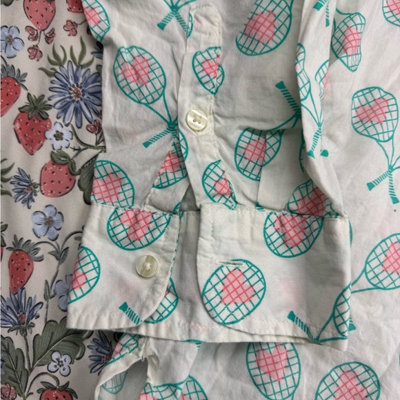 Aerie poplin pj to party Tennis Racket + Hearts button up shirt XL - Picture 6 of 10